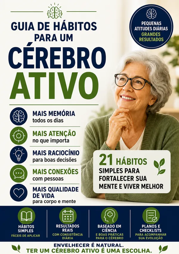 Capa do bônus Guia de Hábitos para um Cérebro Ativo