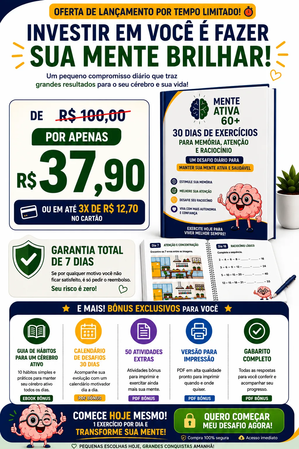 Oferta e preço do Mente Ativa 60+